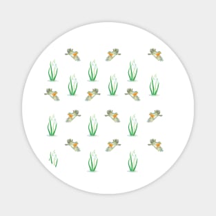 Robin Birds and Snowdrops Pattern Magnet